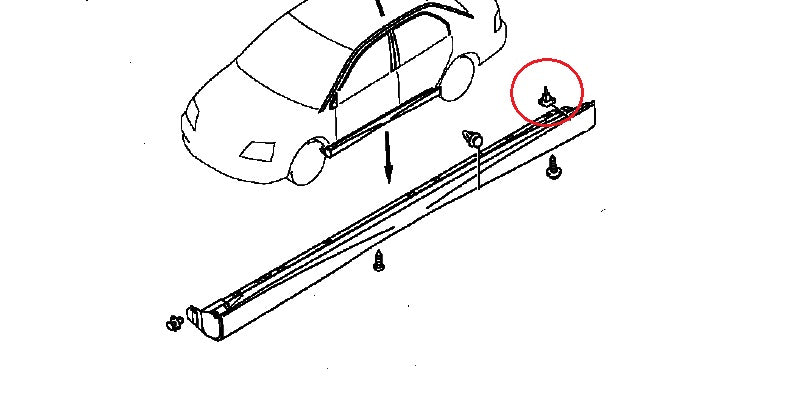 Grommet, Side Air Dam (Side Skirt) Genuine