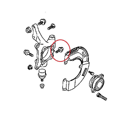 Bolt, Front Wheel Hub (Knuckle) 12x70mm (Genuine)  EVO5-6