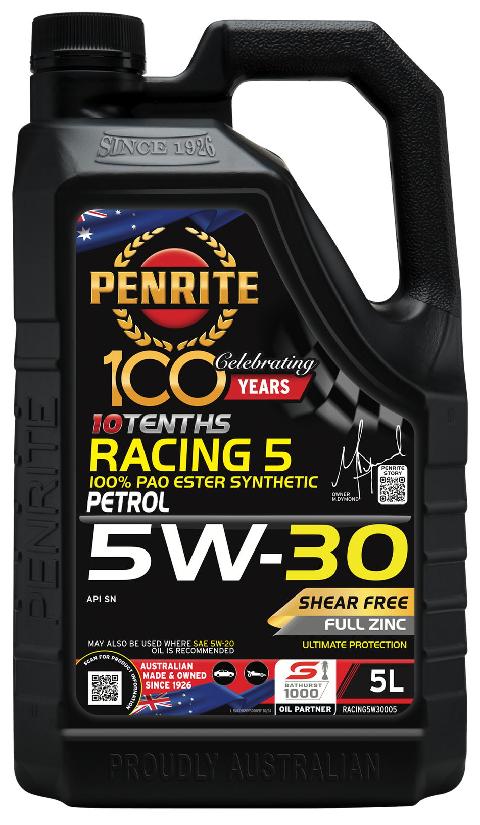 Penrite Racing 5, 5W30 Engine Oil - 5L